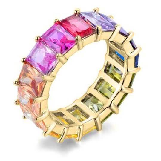Rainbow Emerald Eternity Band by DailySale