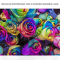 Rainbow Roses Canvas Wall Art by Tailored Canvases