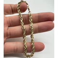 Real 10k Yellow Gold Rope Bracelet 4mm 8 Inch Men Women Diamond Cut on Sale by DailySale
