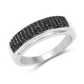 Real Black Diamond Cluster Ring by Fine Color Jewels