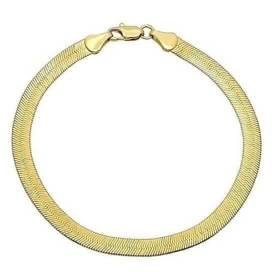Real Gold Filled High Polish Finsh Magic/snake Chain Bracelet Flat Herringbone by DailySale