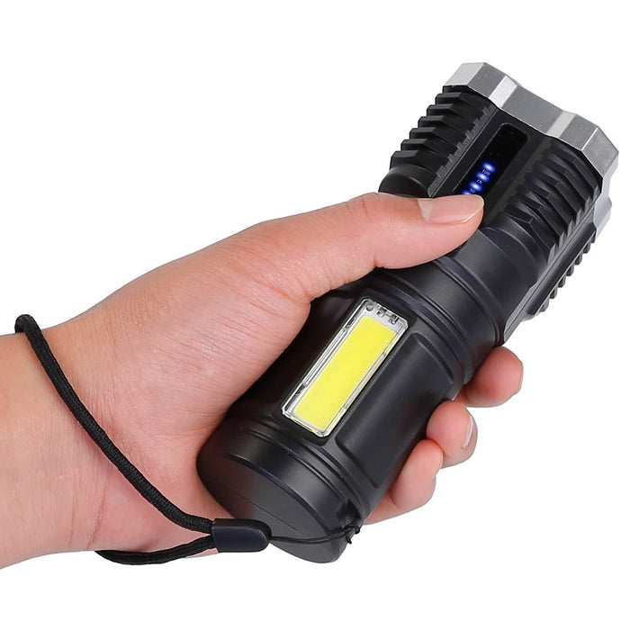 Rechargeable Flashlight LED Floodlight Torch with Strap Super Bright Flashlight by DailySale