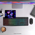 Rechargeable Silent Wireless Keyboard & Mouse Combo - 106 Keys, RGB Backlight by Zerodamage Sahara Case LLC