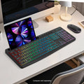 Rechargeable Silent Wireless Keyboard & Mouse Combo - 106 Keys, RGB Backlight by Zerodamage Sahara Case LLC