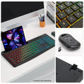 Rechargeable Silent Wireless Keyboard & Mouse Combo - 106 Keys, RGB Backlight by Zerodamage Sahara Case LLC