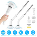 Rechargeable Telescopic Cleaning Brush 6 Replaceable Heads 2 Speed Adjustable Extension Arm by DailySale