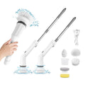 Rechargeable Telescopic Cleaning Brush 6 Replaceable Heads 2 Speed Adjustable Extension Arm by DailySale