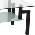 Rectangular Tempered Metal Tube Leg Living Room Glass Coffee Table by DailySale