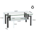 Rectangular Tempered Metal Tube Leg Living Room Glass Coffee Table by DailySale