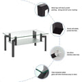 Rectangular Tempered Metal Tube Leg Living Room Glass Coffee Table by DailySale