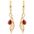 Red Natural Garnet Sterling Silver Earrings by Fine Color Jewels