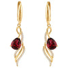 Red Natural Garnet Sterling Silver Earrings