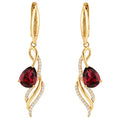 Red Natural Garnet Sterling Silver Earrings by Fine Color Jewels