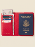 Leather Passport Wallet with RFID - Red by CASUPO