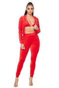 3 PC Velour Hoody Suit by The House of Stylez