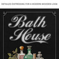 Relax Soak Escape Bath House Sign by Tailored Canvases