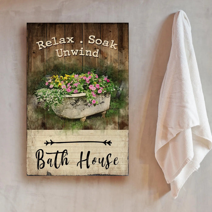 Relax Soak Unwind Sign VII by Tailored Canvases
