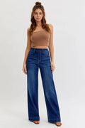 Renae High Rise Pull-On Wide Leg Denim by Boutique 23