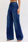 Renae High Rise Pull-On Wide Leg Denim by Boutique 23