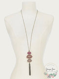 Thalia Sodi Silver-Tone Pave Lip and Chain Tassel 32 Pendant Necklace by Vanessa Jane