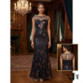 SL Fashions Sequined Illusion Gown Size 14 by Vanessa Jane