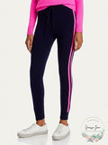 AQUA Cashmere Ribbed Pull On Joggers Active Wear Pants Peacoat Pink M by Vanessa Jane
