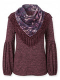 Style & Co Tassel-Trim Blouse with Removable Scarf, Size Small by Vanessa Jane