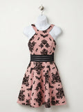 City Studios Juniors Velvet Printed Illusion Dress, Size 3 by Vanessa Jane