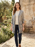 Style and Co Jacquard Knit Fringed-Hem Long Cardigan, Size Small by Vanessa Jane