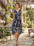 Taylor Women's Printed Lace Handkerchief-Hem Dress, Size 6 by Vanessa Jane