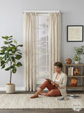 Saturday Knight Aiden Stripe Light-Filtering Rod Pocket Single Curtain Panel by Vanessa Jane