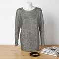 BAR III Womens Metallic Twist-back Long Sleeve Jewel Neck Top, Size Small by Vanessa Jane