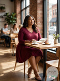 Style & Co V-Neck A-Line Swing Dress, Size OX by Vanessa Jane