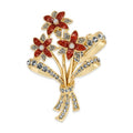 Charter Club Gold-Tone Crystal and Imitation Pearl Flower Bouquet Pin by Vanessa Jane