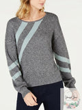 Bar III Striped Metallic Sweater, Size Small by Vanessa Jane