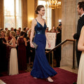 Nightway Sequin-Dot Sateen Fitted Gown, Size 10 by Vanessa Jane