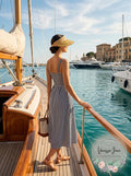 I.n.c. Printed Tweed Stripe Frayed Edge Visor by Vanessa Jane
