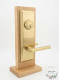 Emtek Mormont Single Cylinder Entry Set Replacement Sideplates, LH/Satin Brass by Vanessa Jane