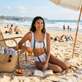 Hula Honey Juniors Striped Bikini Top, Size Small by Vanessa Jane