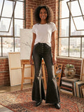 Free People Womens Irreplaceable High Waist Flare Jeans by Vanessa Jane