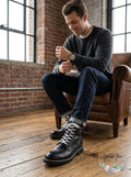INC International Concepts Men’s Ivan Lace-up Boots, Black, Size 12 by Vanessa Jane