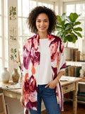 INC International Concepts Womens Inked Iris Wrap (Papaya, One Size) by Vanessa Jane