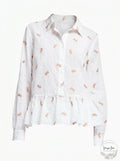 DKNY Embroidered Peplum Shirt, Size Small by Vanessa Jane