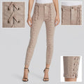 Pistola Lace-Up Skinny Jeans in Lynn You're Blushing, Size 29 by Vanessa Jane