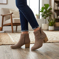 Madden Girl Womens Fibbi Ankle Boot, Taupe, Size 9.5 by Vanessa Jane