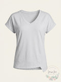 Calvin Klein Performance V-Neck Asymmetrical-Hem Top, Size XS by Vanessa Jane