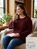 Style & Co Womens Plus Ribbed Trim Ruffled Pullover Sweater by Vanessa Jane