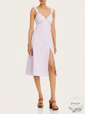 Aqua Tonal Stripe MIDI Dress, Size Medium by Vanessa Jane