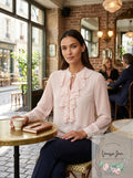 Tommy Hilfiger Ruffled Split-Neck Blouse, Size Medium by Vanessa Jane