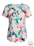 JM Collection Printed Scoop-Neck Top, Size Large by Vanessa Jane